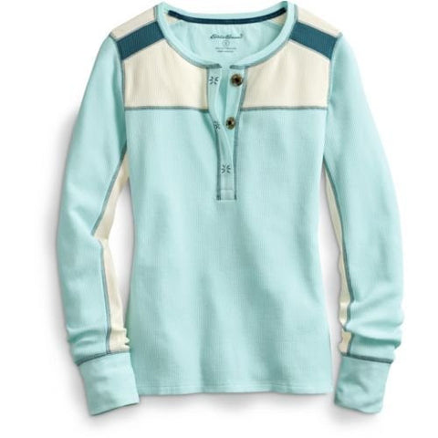 Waffle-Knit Colorblock Henley