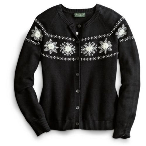 Embellished Snowflake Cardigan Sweater