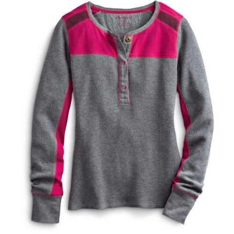 Waffle-Knit Colorblock Henley