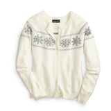 Embellished Snowflake Cardigan Sweater