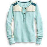 Waffle-Knit Colorblock Henley