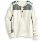 Waffle-Knit Colorblock Henley